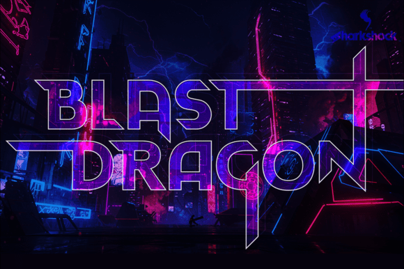 Blast Dragon: The Ultimate Cyberpunk Display Font for High-Impact Designs
