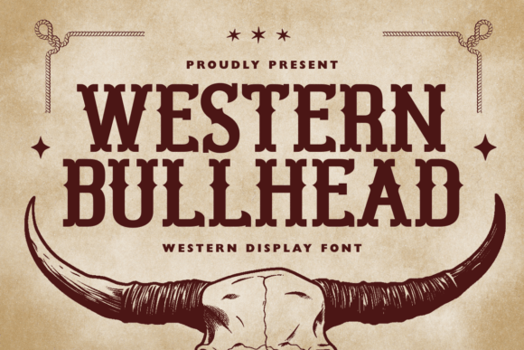 Western Bullhead: A Retro Display Font for Bold Designs